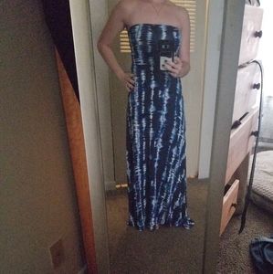 Blue Strapless Dress